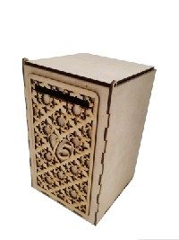 Caja Alcancia De Fibrofacil Con Tapa Bisagra Y Ranura Para Sobres