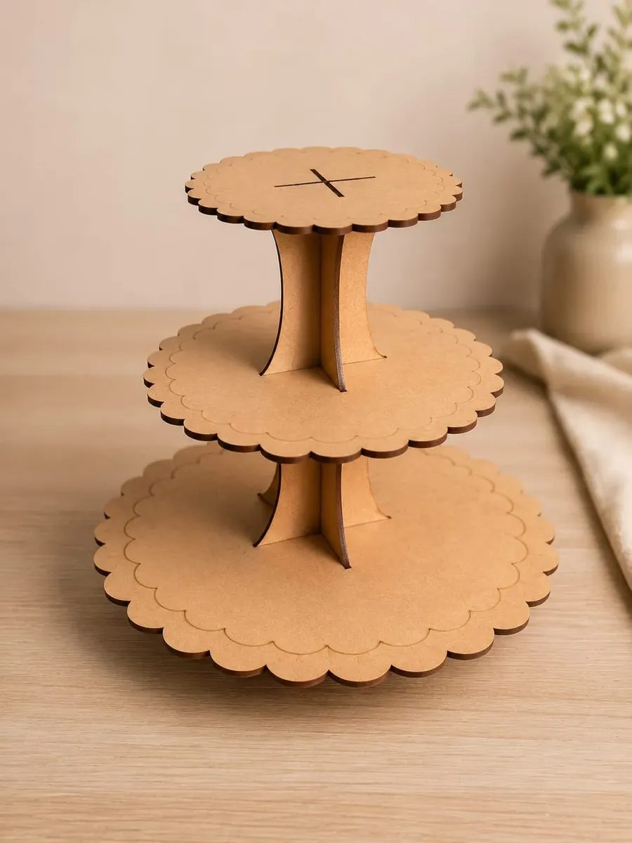 Porta Cupcakes 3 Pisos Mdf Exhibidor Muffin Candy Bar