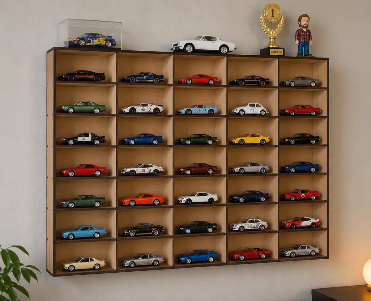 Exhibidor Repisa Autos Colección Para 35 Autos Escala 1:43