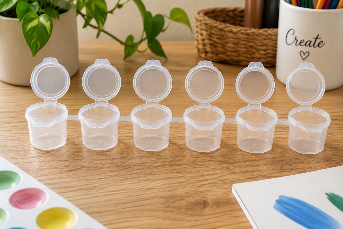 Potes Para Pintura Vacíos x6 | Herméticos Reutilizables Para Acrílico, Acuarela, Témpera y Manualidades